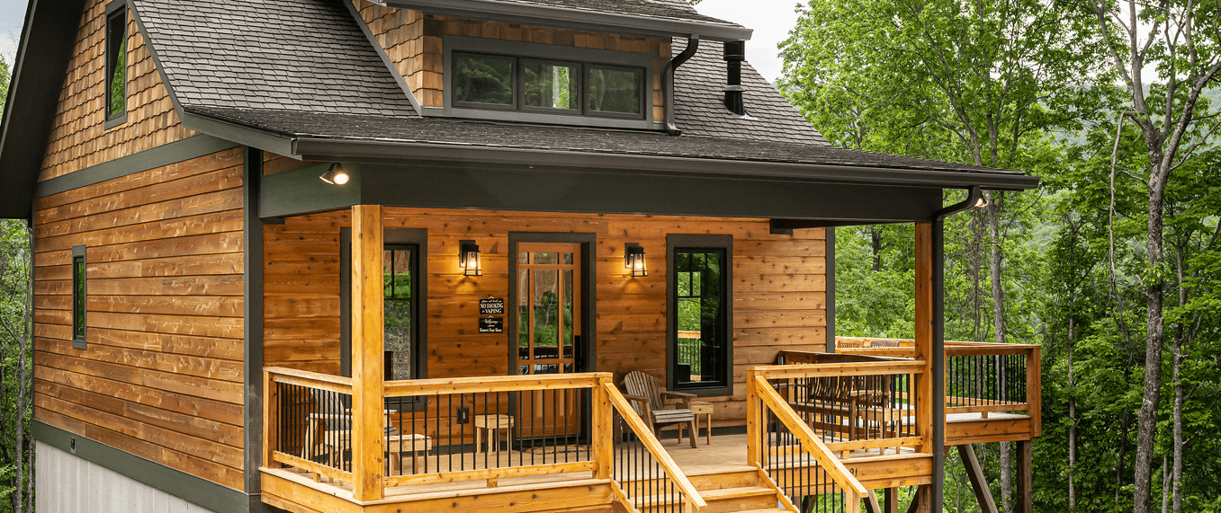 A Spacious Mountain Cabin Porch